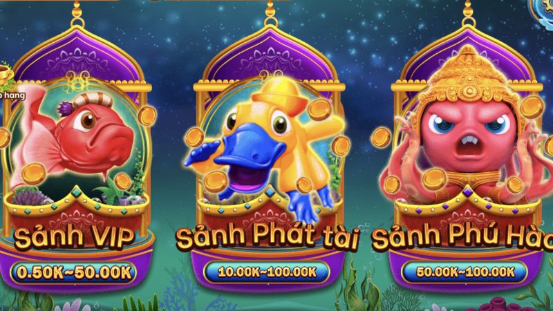 Ba sảnh cược Vip, Phát Tài và Phú Hào trong game  