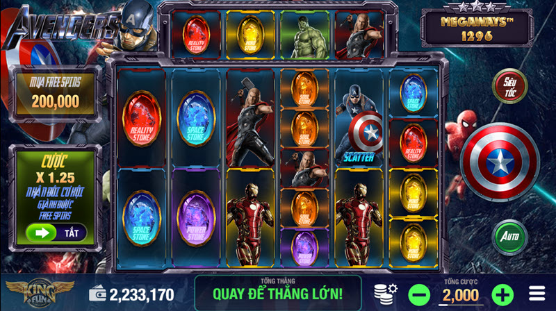 Cách chơi slotgame siêu anh hùng Avengers