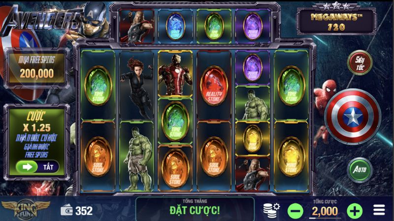 Trò chơi slot siêu anh hùng Avengers 