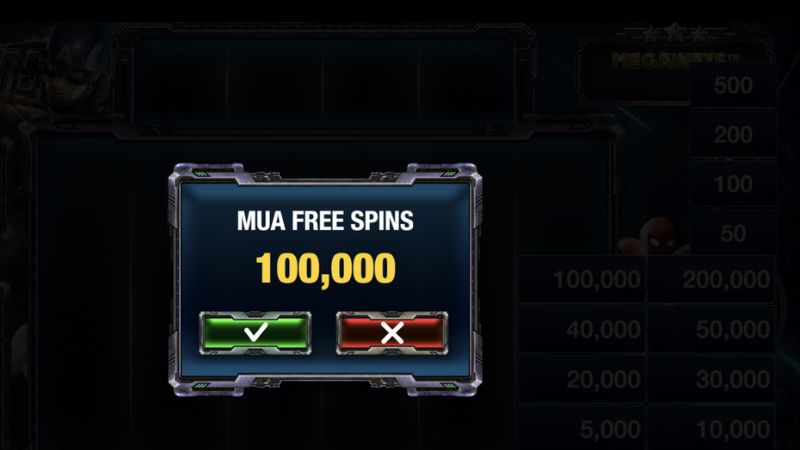 Mua vòng quay miễn phí Free Spin Avengers