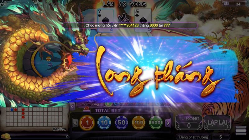 quy tắc phát thưởng game bài Rồng Hổ 