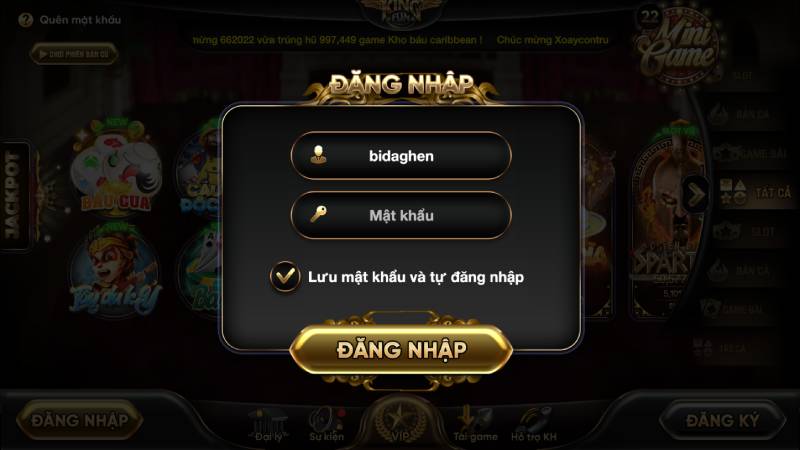 Hướng dẫn cập nhật tài khoản Kingfun